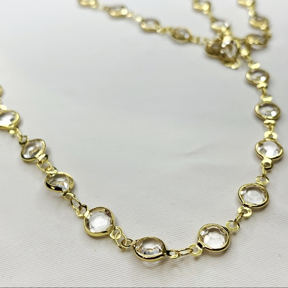 Clear Glass Rosary Chain Necklace - Picture 6 of 8